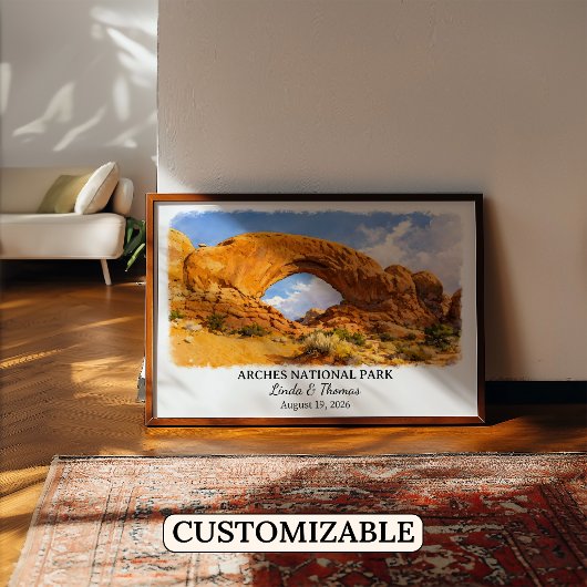 Arches National Park Utah Poster, Aquarel Poster