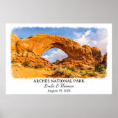 Arches National Park Utah Poster, Aquarel Poster (Voorkant)