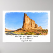 Arches National Park Utah Poster, Aquarel Poster (Voorkant)