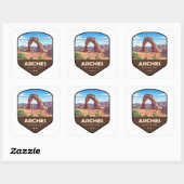 Arches National Park Utah Schild Vierkante Sticker (Vel)