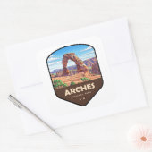 Arches National Park Utah Schild Vierkante Sticker (Envelop)