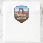 Arches National Park Utah Schild Vierkante Sticker (Tas)