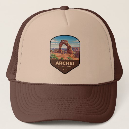 Arches National Park Utah Shield Trucker Pet (Voorkant)