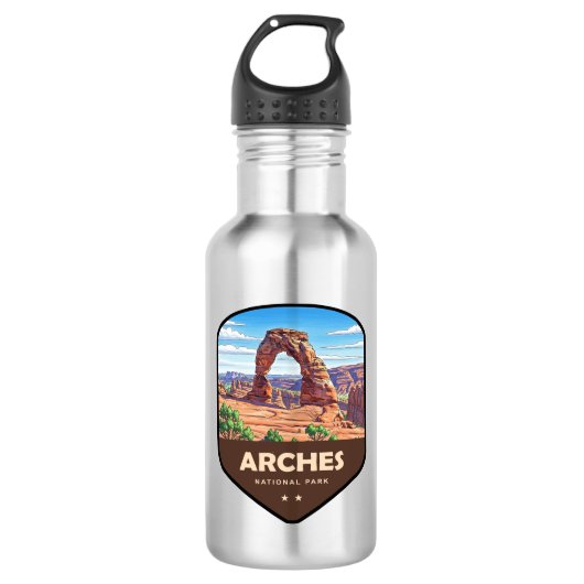 Arches National Park Utah Shield Waterfles (Voorkant)