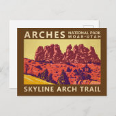 Arches National Park Utah Skyline Arch Trail Retro Briefkaart (Voorkant / Achterkant)