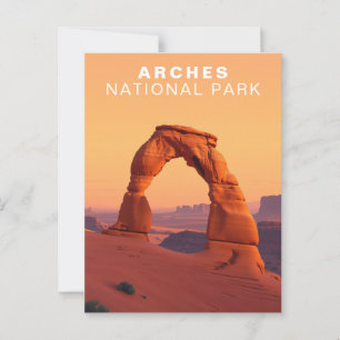 Arches National Park Utah Travel Retro Art Briefkaart