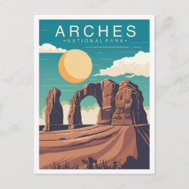 Arches National Park Utah USA Reisillustratie Briefkaart