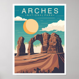 Arches National Park Utah USA Reisillustratie Poster