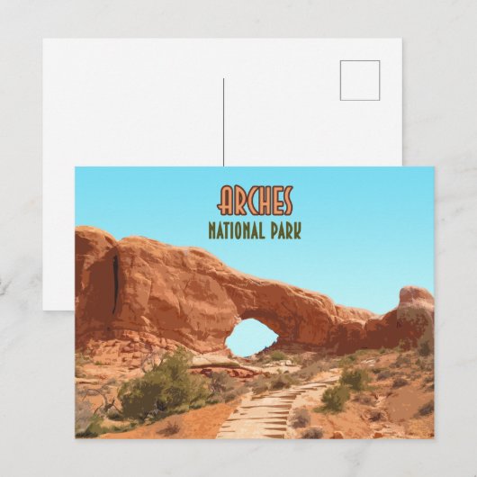 Arches National Park Utah Vintage Briefkaart (Voorkant / Achterkant)