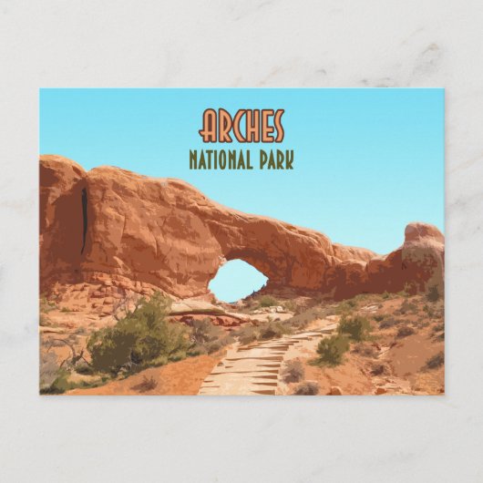 Arches National Park Utah Vintage Briefkaart (Voorkant)