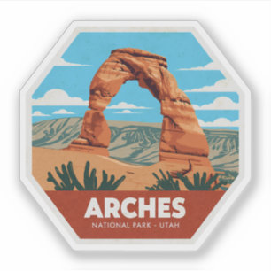 Arches National Park Utah Vintage Reizen Sticker