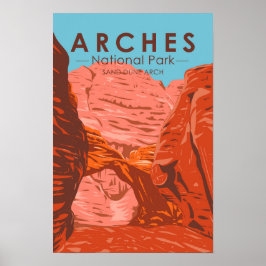 Arches National Park Utah Zandduinboog Vintage Poster
