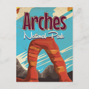 Arches National Park Vintage vakantieposter Briefkaart