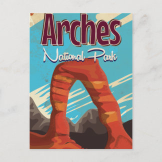 Arches National Park Vintage Vakantieposter Feestdagenkaart