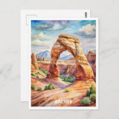 Arches National Park Waterverf Schilderij Briefkaart (Voorkant / Achterkant)