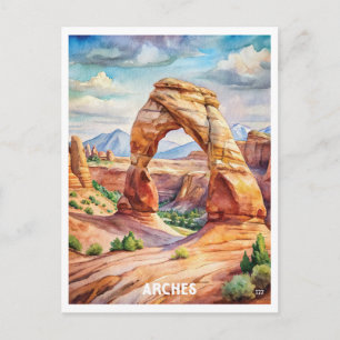 Arches National Park Waterverf Schilderij Briefkaart