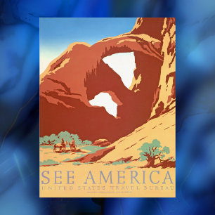 Arches Nat'l Park Vintage Poster, See America, DIY Briefkaart