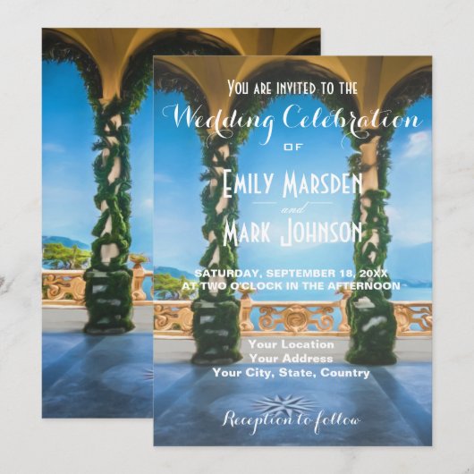 Arches of Italy Elegant Wedding Invitation Kaart (Voorkant / Achterkant)