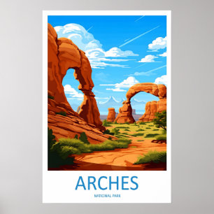 Arches Poster Nationaal Park Vintage Ski Reis
