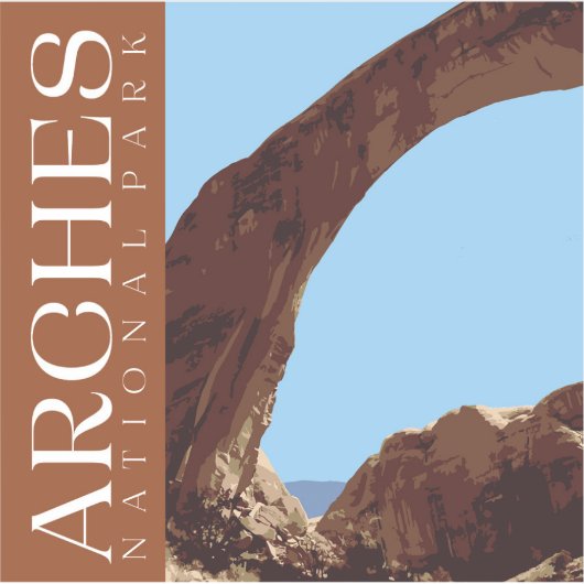Arches Sticker, Nationaal Park Decal Sticker (Voorkant)