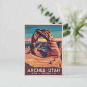 Arches Utah - Vintage Travel Poster Briefkaart (Staand voorkant)