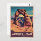 Arches Utah - Vintage Travel Poster Briefkaart (Voorkant / Achterkant)
