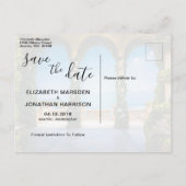 Arches van Italië Elegant Save the Date Aankondigingskaart (Achterkant)