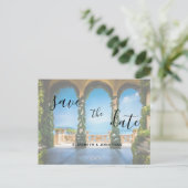 Arches van Italië Elegant Save the Date Aankondigingskaart (Staand voorkant)