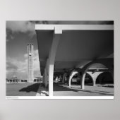 Arches voor ingang van bibliotheek, bleektower op  poster (Voorkant)