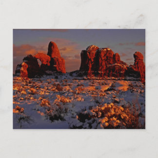 Arches Winter Sunset Briefkaart