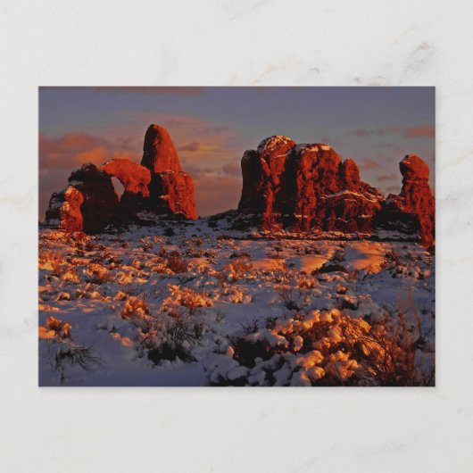 Arches Winter Sunset Briefkaart (Voorkant)