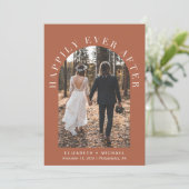 Archfoto 'Happily Ever After' bruiloftsreceptie Kaart (Staand voorkant)