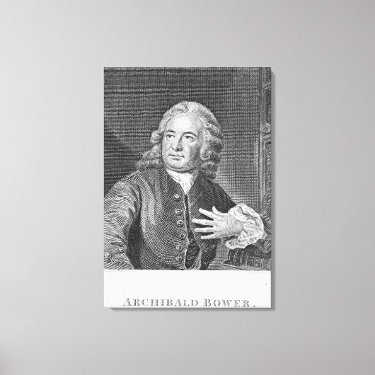 Archibald Bower, gegraveerd door J. Hollonray Canvas Afdruk (Voorkant)