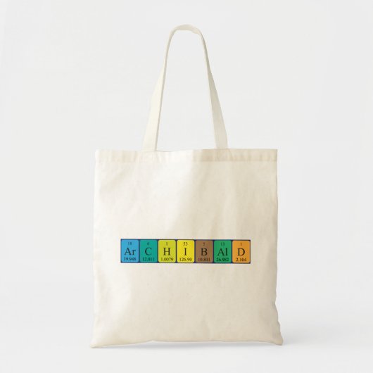 Archibald periodieke lijstnaam canvas tas (Voorkant)