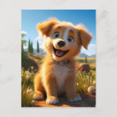 Archie - Geel Lab Retriever Puppy Briefkaart (Voorkant)
