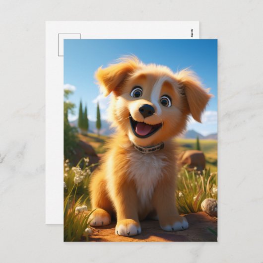 Archie - Geel Lab Retriever Puppy Feestdagenkaart (Voorkant / Achterkant)