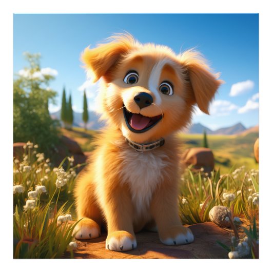 Archie - Geel Lab Retriever Puppy Foto Afdruk (Voorkant)