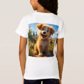 Archie - Geel Lab Retriever Puppy T-shirt (Achterkant)