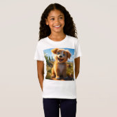 Archie - Geel Lab Retriever Puppy T-shirt (Voorkant volledig)