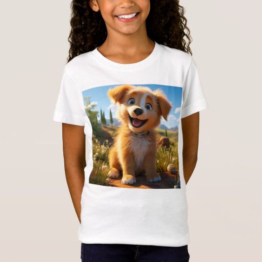 Archie - Geel Lab Retriever Puppy T-shirt (Voorkant)
