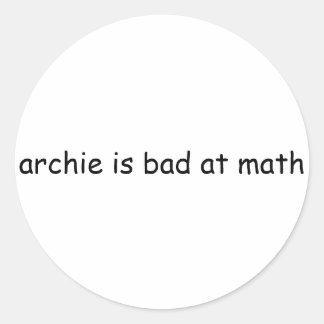 Archie is slecht in wiskunde ronde sticker