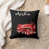 Archie naam met Red Fire Truck Kussen (Deken)