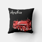 Archie naam met Red Fire Truck Kussen (Achterkant)