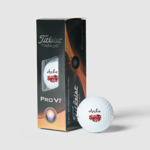 Archie Naam Met Rode Brandweerwagen, Golfballen