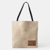 Archief jute textuur gestikte leerlook tote bag (Voorkant)