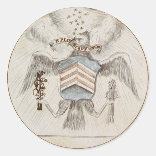 Archief Presidentiële Seal Schets Ronde Sticker (Voorkant)
