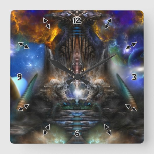 Archiefportaalwandklok Vierkante Klok (Voorkant)