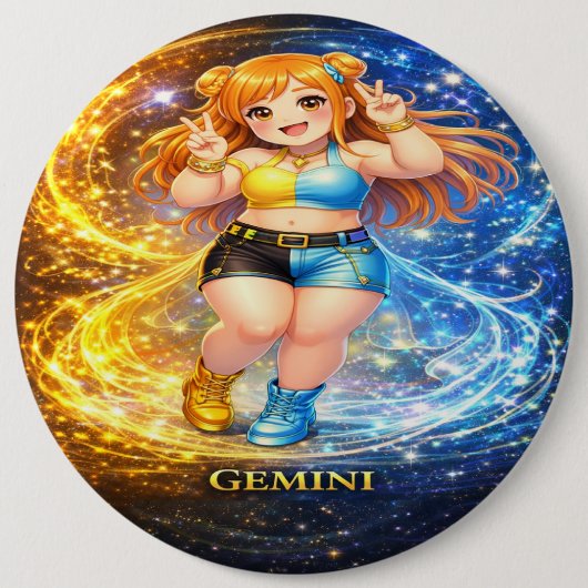 Archiefsterrenstelsel: Gemini Vocal Twins Ronde Button 6,0 Cm (Voorkant)
