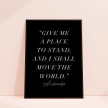 Archimedes Inspirerend Quote Art Print Poster