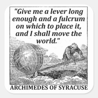 Archimedes Lever Vierkante Sticker